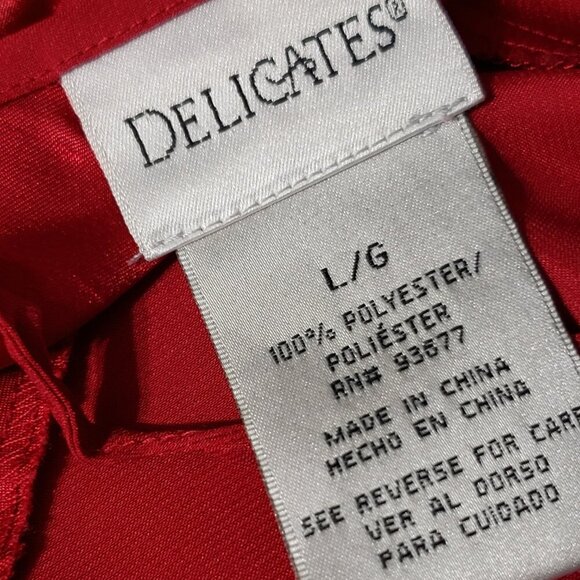 Delicates  Red Silky Nightie Slip Nightgown Negligee Large Sexy Boudoir Lingerie - Picture 2 of 5
